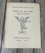 Vintage June 4 1947 Singing On The River Program Cambridge University Madrigal picture