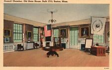 Vintage Postcard Council Chamber Old State House Boston Massachusetts MA picture