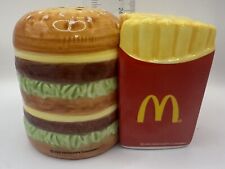 McDonalds Big Mac Side of French Fries Salt & Pepper Shakers 2002 Ceramic Set picture