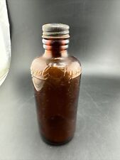 Vintage LYSOL Amber Glass Apothecary Anchor Hocking Empty Bottle picture