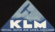 NETHRLANDS, 1935. K.L.M. Royal Dutch Air Lines, Luggage Decal picture