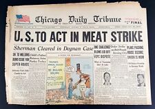 1946 Chicago Tribune Newspaper January 23, Meat Strike picture