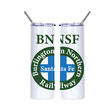 BNSF Logo Burlington Santa Fe Railway Train Insulated 20oz Skinny Tumbler Cup picture