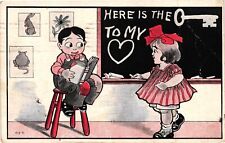 Vintage Postcard- Love, Here is the key to my Posted 1910 picture