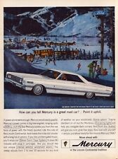 1965 Mercury Automobile Print Ad Up Hill Sun Valley Ski Lodge Idaho Mountain picture