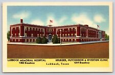 Lubbock TX-Texas, Lubbock Memorial Hospital, Building, Antique, Vintage Postcard picture