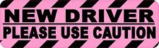 10in x 3in Use Caution New Driver Vinyl Sticker Car Truck Vehicle Bumper Decal picture