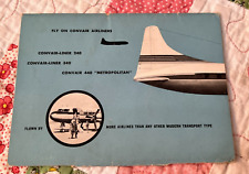 Vintage Convair Airlines Fold Out Brochure Aircraft Photos MCM picture