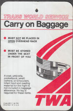 Trans World Airlines TWA Carry on Baggage tag 1975 picture
