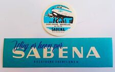 SABENA BELGIAN WORLD AIRLINES STICKERS DC-4 SABEN 4 1/2 X 1 1/4in picture