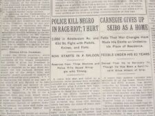 1917 MAY 27 NEW YORK TIMES - POLICE KILL NEGRO IN RACE RIOT - NT 9146 picture