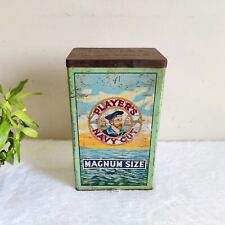 1930s Vintage Players Navy Cut Magnum Size Cigarette Advertising Tin Box CG257 picture