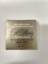 Vintage St. Moritz On the Park New York Continental Hotel Matchbook picture