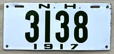 1917 New Hampshire Porcelain License Plate -  Excellent Condition - No Touch Up picture