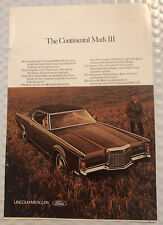 Vintage 1970 Lincoln Continental Mark III Original Print Ad Full Page picture