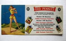 Rare 1940s Punchboard Lottery Game Pinup Girl Label by Elvgren Woman Golfer picture