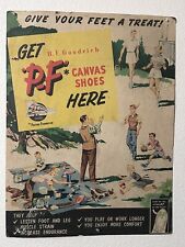 VINTAGE BF GOODRICH P.F. CANVAS SHOES SIGN STORE DISPLAY LARGE RARE picture