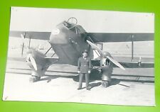 Vintage Photo PLANE AIRPLANE MILITARY MAN IN UNIFORM PILOT picture