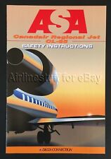 1998 ASA Atlantic Southeast Airlines CL-65 CRJ Canadair Regional Jet SAFETY CARD picture