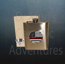 Thin Red Line Flask for for Fire Fighter, Paramedic, First Responder flask picture
