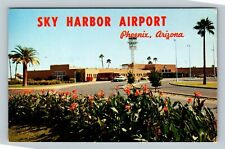 Phoenix Sky Harbor Airport, Classic Taxi, Control Tower Vintage Arizona Postcard picture