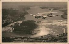 Aircraft In Flight With the Flagship Fleet of American Airlines Linen Postcard picture