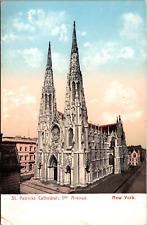 Postcard Manhattan NY St. Patrick's Cathedral 5th Ave picture