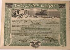 “Domain of Neptunus Rex” May 6, 1918 Certificate, U.S.S. Raleigh, WWI picture