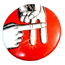 1970s Woodstock Anarchist Party PInback Protest Counter Hippy Pinback picture