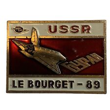 Vintage AVIA SHOW LE BOURGET 1989 Soviet USSR Buran Space Shuttle rare Badge M3 picture