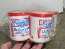 VTG RARE NOS 1980's 4 Pack Budweiser Beer Foam Styrofoam Can Koozies picture