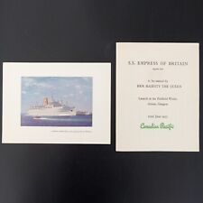 SS EMPRESS OF BRITAIN Canadian Pacific Launch Program & Print June 22, 1955 picture