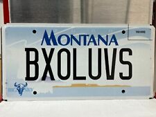 2000 REISSUE MONTANA VANITY LICENSE PLATE BX0LUVS (BOX OF LUVS) picture