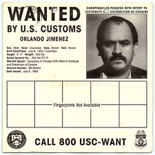 1988 FBI WANTED POSTER ORLANDO JIMENEZ COLUMBIAN COCAINE DISTRIBUTER  Z4976 picture