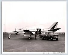 Aviation Airplane c1968 Beechcraft 99 Airliner 8x10 B&W Press Photo & Info C4 picture