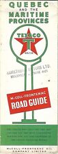 1954 McCOLL-FRONTENAC TEXACO OIL Road Map QUEBEC MARITIMES Canada Newfoundland picture