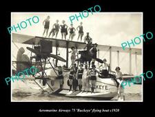 OLD 8x6 HISTORIC AVIATION PHOTO THE AEROMARINE AIRWAYS 75 SEAPLANE c1920 picture