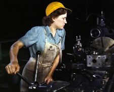 Woman Factory Worker Machinist Supporting War Effort 8x10 WW2 WWII Photo 904 picture