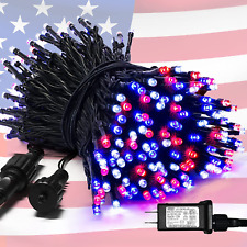 200 LED 66Ft Red White and Blue Lights Outdoor, Expandable Waterproof 4Th of Jul picture