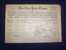 1944 OCT 12 NEW YORK TIMES - AACHEN BLASTED AFTER DEFYING ULTIMATUM - NP 6637 picture