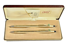 Vintage 10k GF Cross Classic Century Ballpoint Pen & Pencil Set in Original Case picture