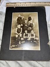 Antique 1913 Mounted Photo: Early Young Men’s Basketball Team - Perhaps Lehigh? picture