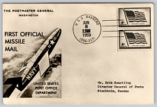 Flown First official missile mail - USS BARBERO 1959 Repro Vintage Postcard picture