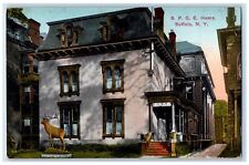 c1940 BPOE Home Building House Elks Statue Buffalo New York NY Unposted Postcard picture