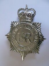 Greater Manchester Police Helmet Badge QC EIIR 100 mm 3 Lugs CHROME - OBSOLETE  picture