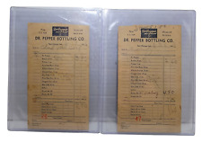 Vintage 1946 Dr Pepper Bottling Company Receipts Chicago Illinois USA Set of 2 picture