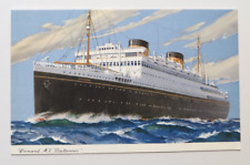 Cunard M.V. Britannic Ocean Liner Vintage Postcard Unsent Circa 1950s picture