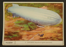 Gallicromo  White Hen American Blimp Airship Spanish Trade Card Advertisement picture