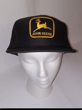 Vintage Black JOHN DEERE Hat Snapback Full Ins. NISSUN NOS Phil picture