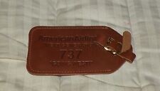 AMERICAN AIRLINE LEATHER LUGGAGE ID TAG NEXT GENERATION 737 GOING WEST NEW picture